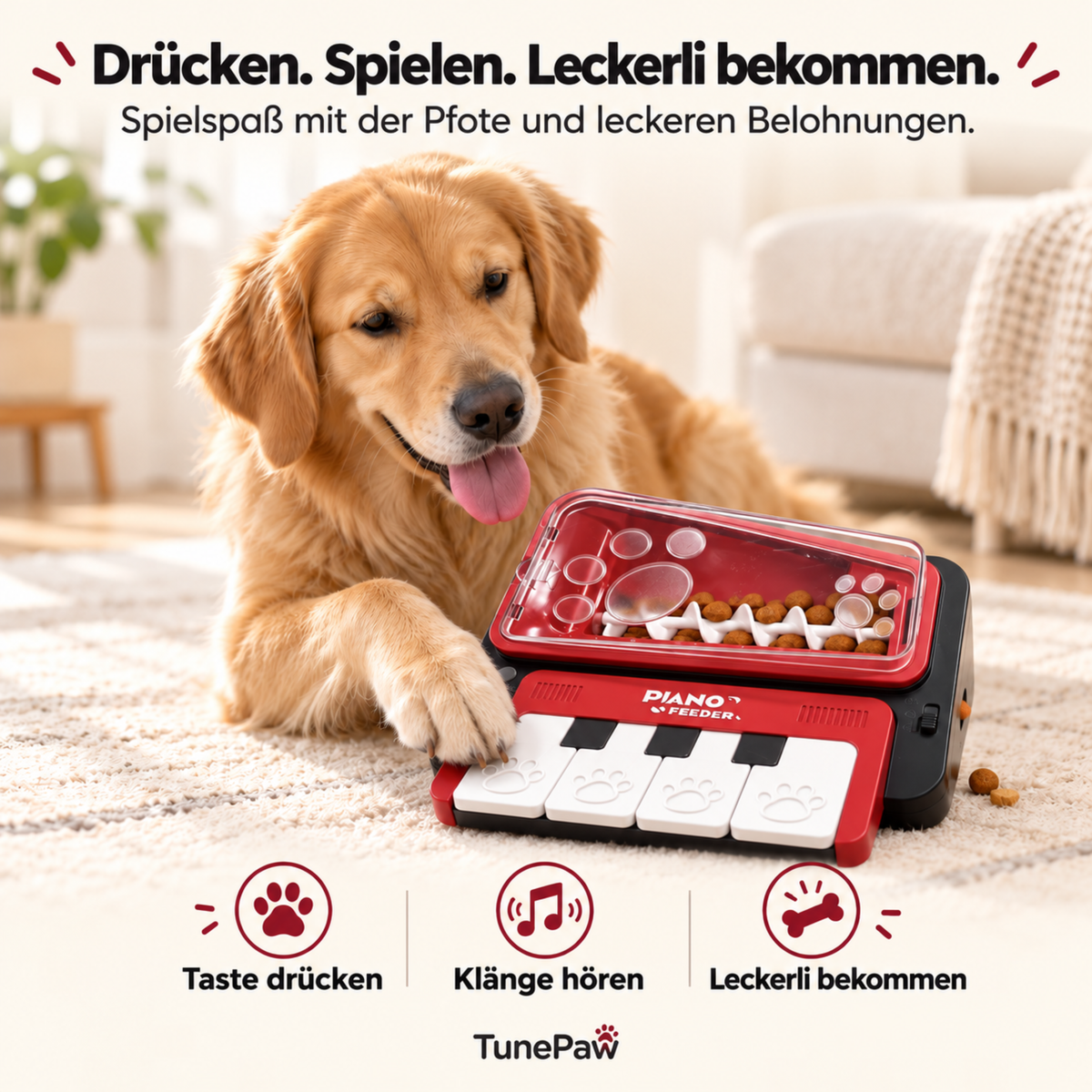 Leckerli-Klavier, das Hund & Katze beschäftigt